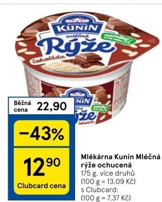 Mléčná rýže Mlékárna Kunín