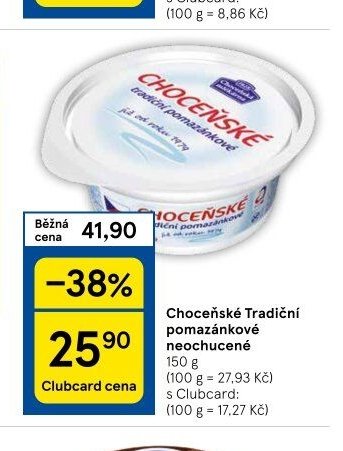 Choceňské Tradiční pomazánkové neochucené