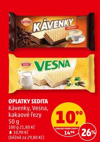 Oplatky Kávenky Sedita