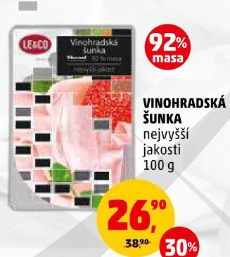 Šunka vinohradská nejvyšší jakosti LE&