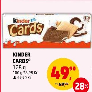 Sušenka s náplní Cards Kinder