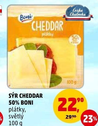 Sýr Cheddar 50% Boni