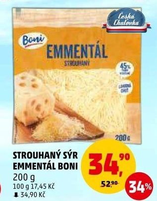 Sýr Ementál strouhaný Boni