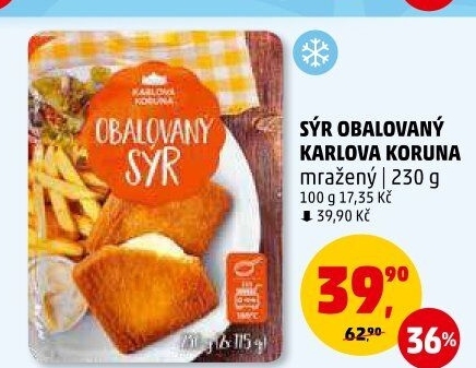 Sýr obalovaný mražený Karlova Koruna