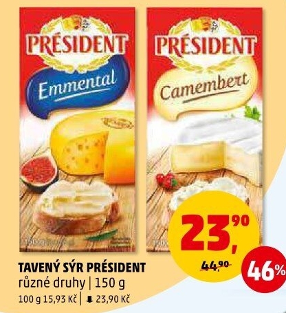 Tavené sýry Président