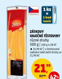 Těstoviny vaječné Zátkovy