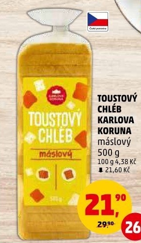 Toustový chléb Karlova Koruna