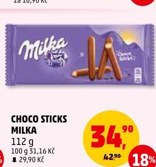 Tyčinky čokoládové Choco Sticks Milka