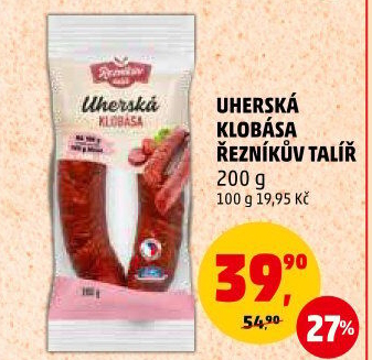 Uherská klobása Řezníkův talíř