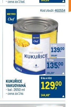 KUKUŘICE VAKUOVANÁ