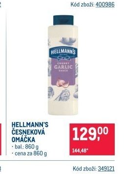 HELLMANN'S ČESNEKOVÁ OMÁČKA