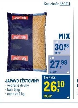 JAPAVO TĚSTOVINY