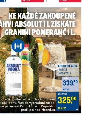 ABSOLUT VODKA 40 % - Makro akcniletaky.com