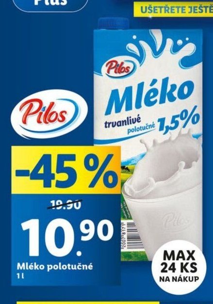 Pilos Mléko polotučné