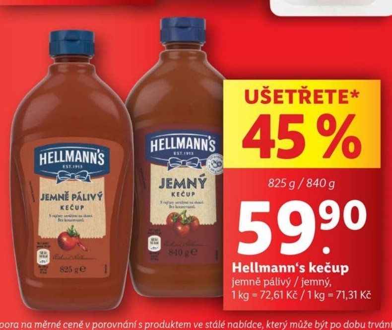 Hellmann's kečup jemně pálivý / jemný