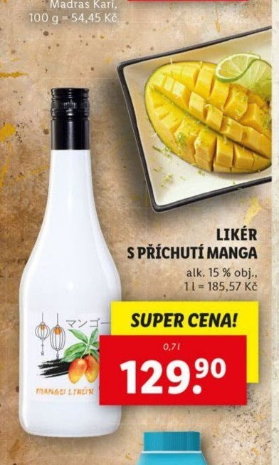 Likér s příchutí manga