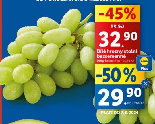 Hrozny bílé bezsemenné