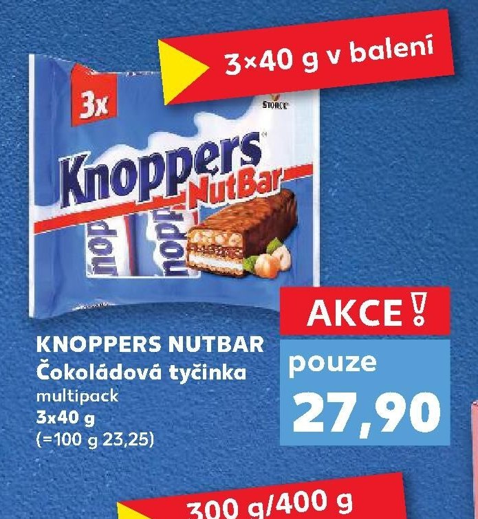 KNOPPERS NUTBAR Čokoládová tyčinka multipack 3x40 g