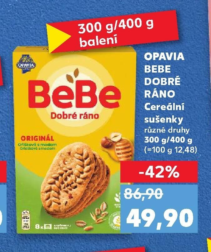 OPAVIA BEBE DOBRÉ RÁNO Cereální sušenky různé druhy 300 g/400 g