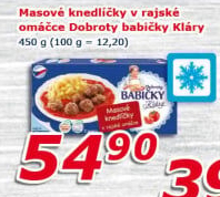 Knedlíčky masové v rajské omáčce mražené Dobroty babičky Kláry