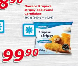 Kuřecí stripsy mražené Nowaco
