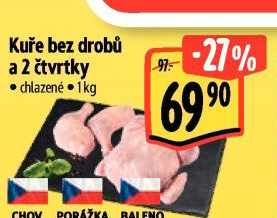 Kuře + 2 kuřecí čtvrtky