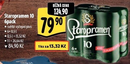 Pivo světlé výčepní 10° Staropramen