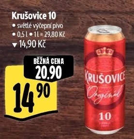 Pivo světlé výčepní Originál Královská 10° Krušovice