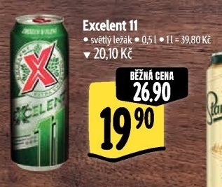 Pivo světlý ležák 11° Excelent