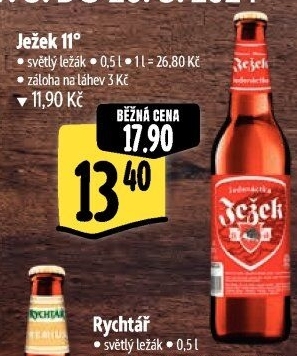 Pivo světlý ležák 11° Ježek Pivovar Jihlava