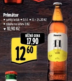 Pivo světlý ležák 11° Primátor