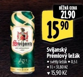 Pivo světlý ležák 11° Svijanský Máz Svijany