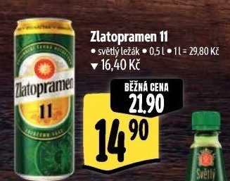 Pivo světlý ležák 11° Zlatopramen