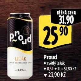 Pivo světlý ležák Proud