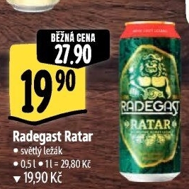 Pivo světlý ležák Ratar Radegast
