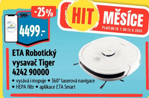 Robotický vysavač Eta Tiger 4242 90000