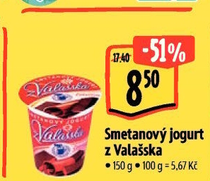 Jogurt smetanový ochucený z Valašska Mlékárna Valašské Meziříčí
