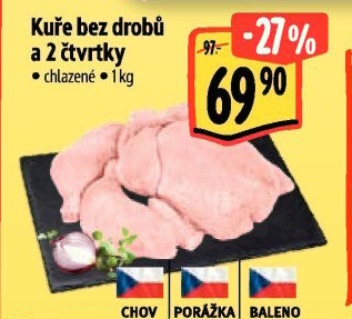 Kuře + 2 kuřecí čtvrtky