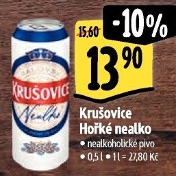 Pivo nealkoholické Královsky hořké Krušovice