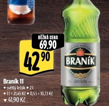 Pivo světlý ležák 11° Jedenáctka Braník