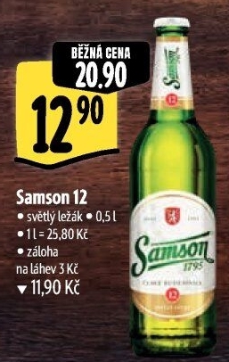 Pivo světlý ležák 12° Samson