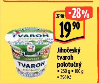 Tvaroh polotučný Jihočeský Madeta