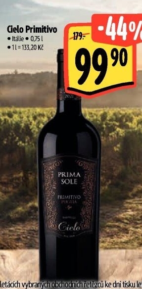 Víno Iinfinitum Primitivo Cielo