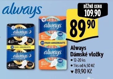Vložky dámské Always