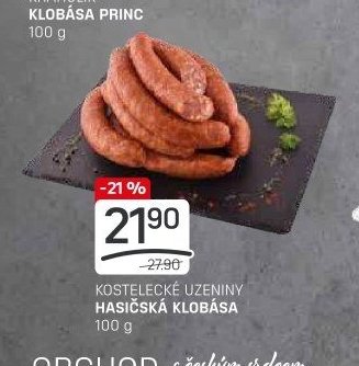 KOSTELECKÉ UZENINY HASIČSKÁ KLOBÁSA 100 g
