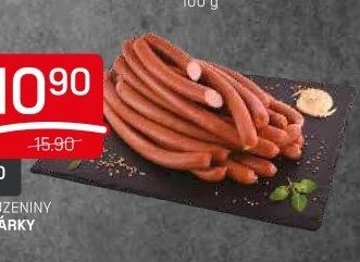 KOSTELECKÉ UZENINY JAVOŘICKÉ PÁRKY různé druhy 100 g