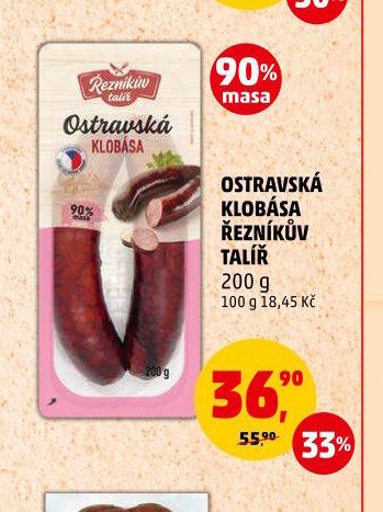 Ostravská klobása Řezníkův talíř