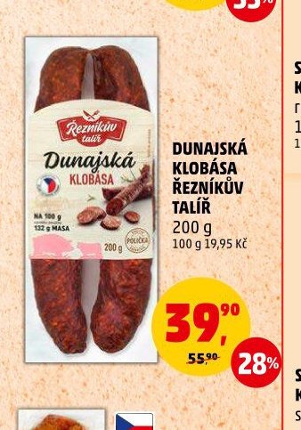 Dunajská klobása Řezníkův talíř