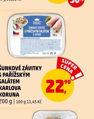Šunkové závitky s pařížským salátem Karlova Koruna