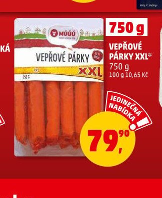 VEPŘOVÉ PÁRKY XXL
